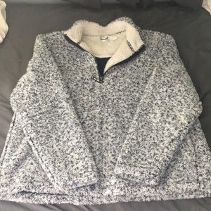 Sherpa quarter zip jacket navy blue